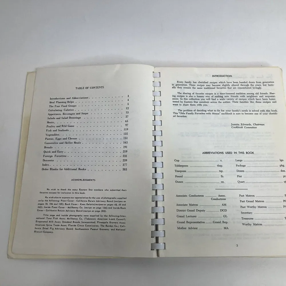 Favorite Eastern Star Recipes Cookbook Olde Family Favorites 1966 Menus Vintage‎
